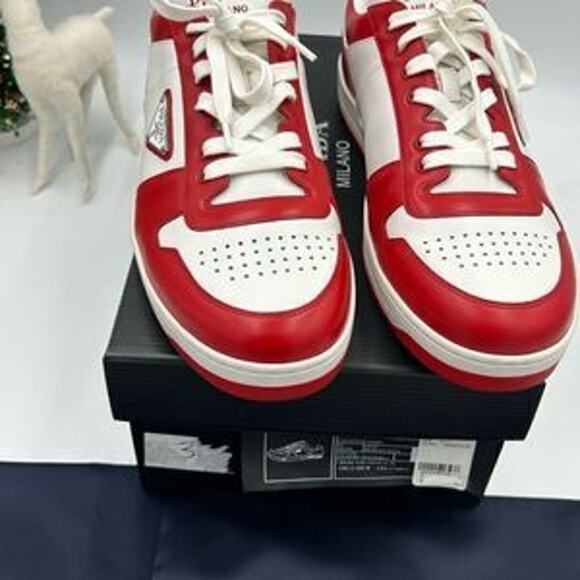 Men’s Prada downtown leather logo sneakers size 12.5 made in Italy - Picture 7 of 9